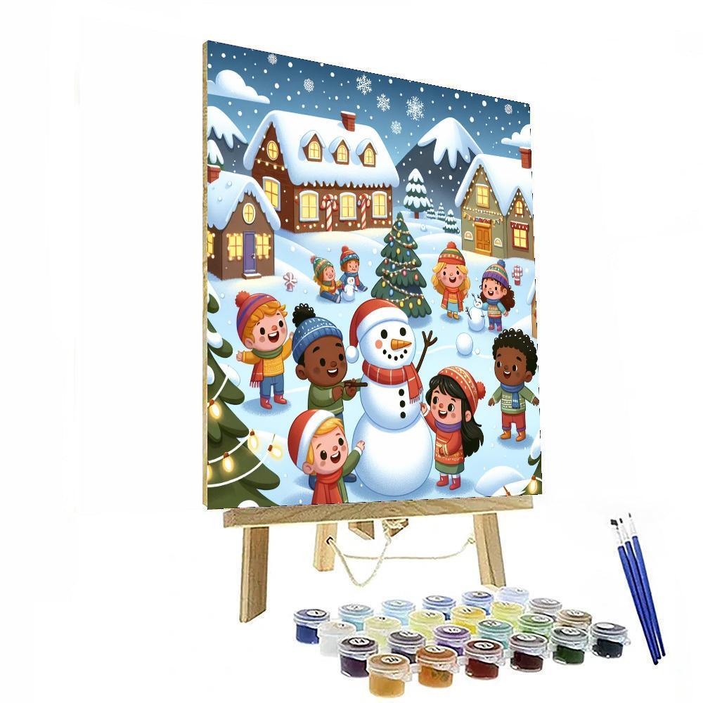 Jolly Christmas Village Paint By Numbers Art