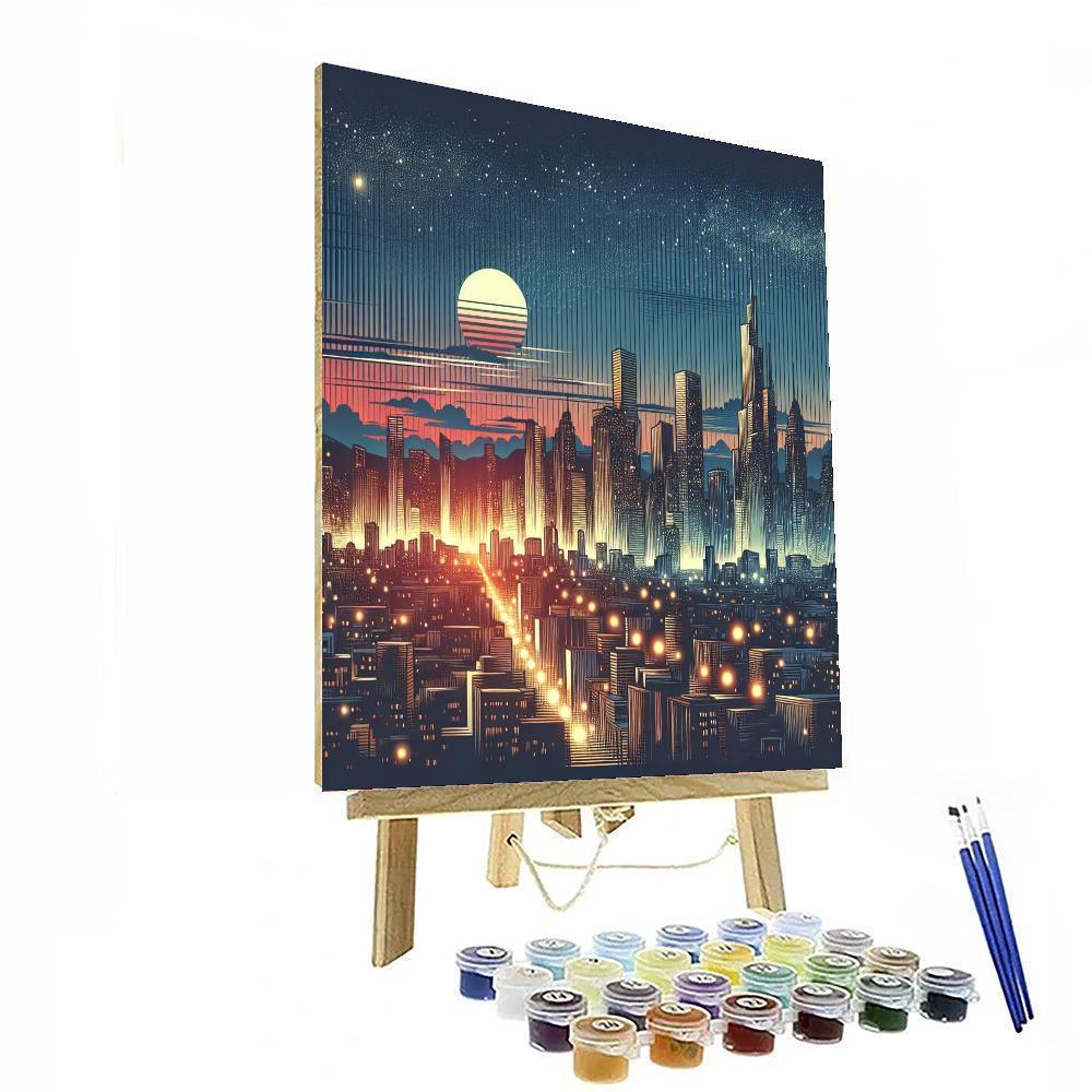 Glimmering Cityscape at Dusk - DIY Painting By Numbers Kit – Artistry Rack