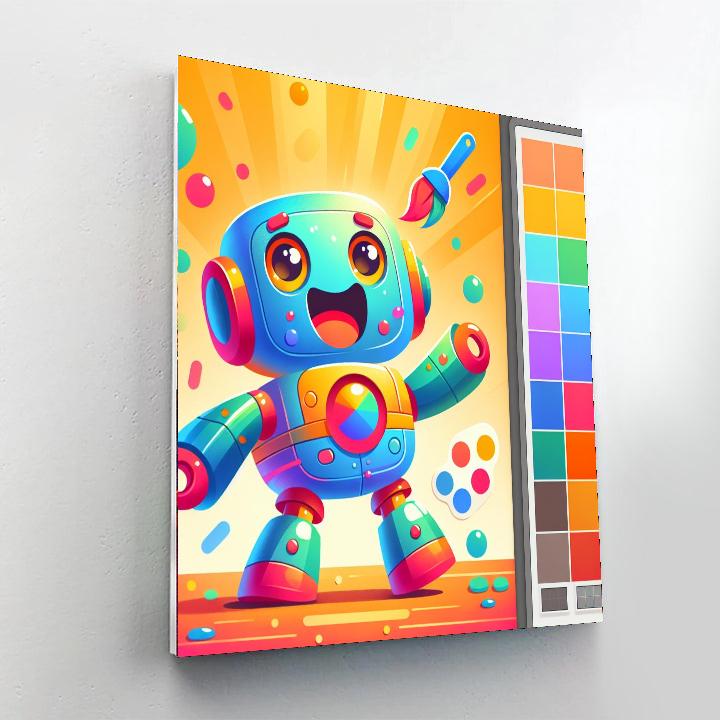 Colorful Robot Friends Number Painting