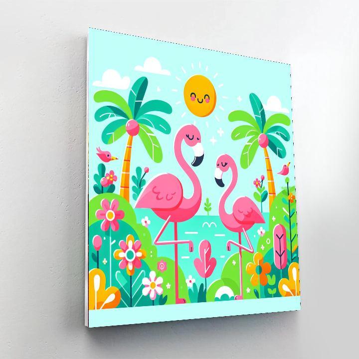Festive Flamingos Painting By Numbers Kit