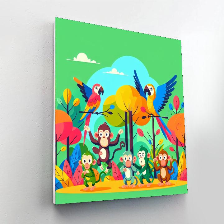 Joyous Jungle Jubilee Painting By Numbers Kit
