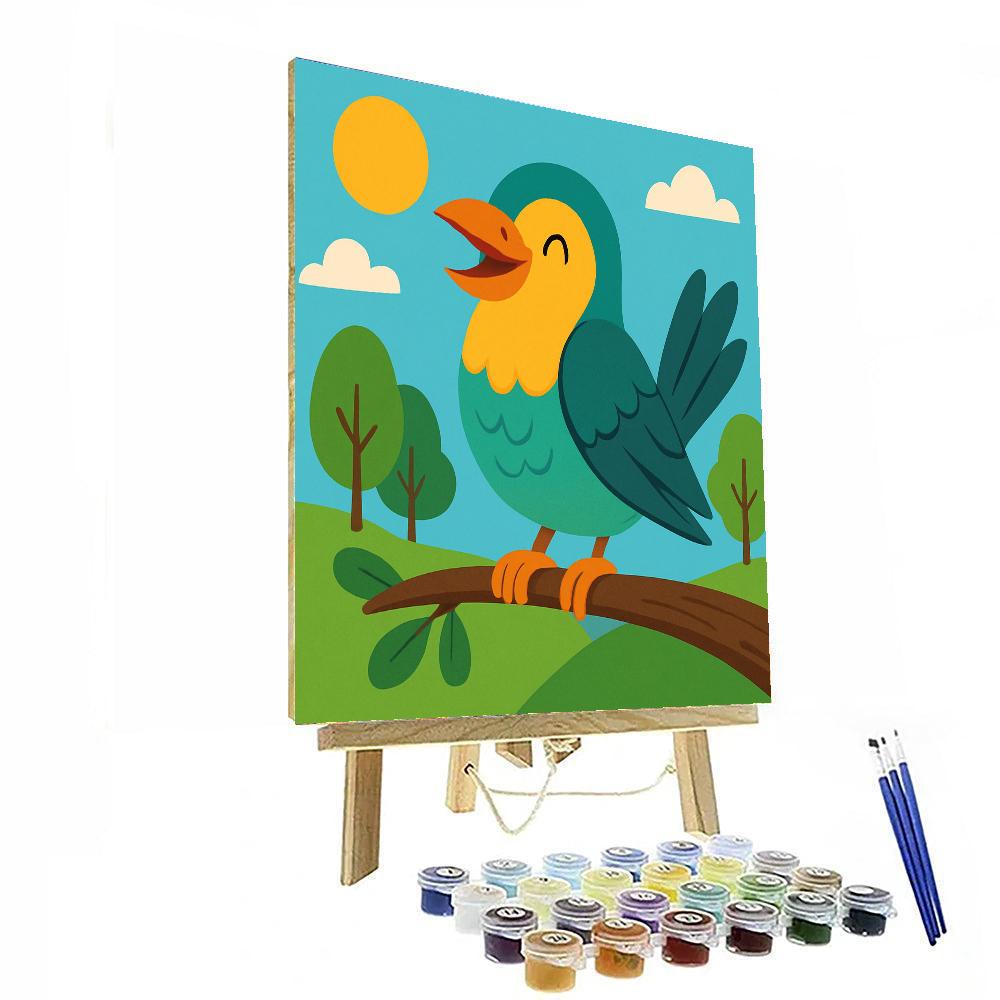 Charming Cuckoo Bird Paint By Numbers Art