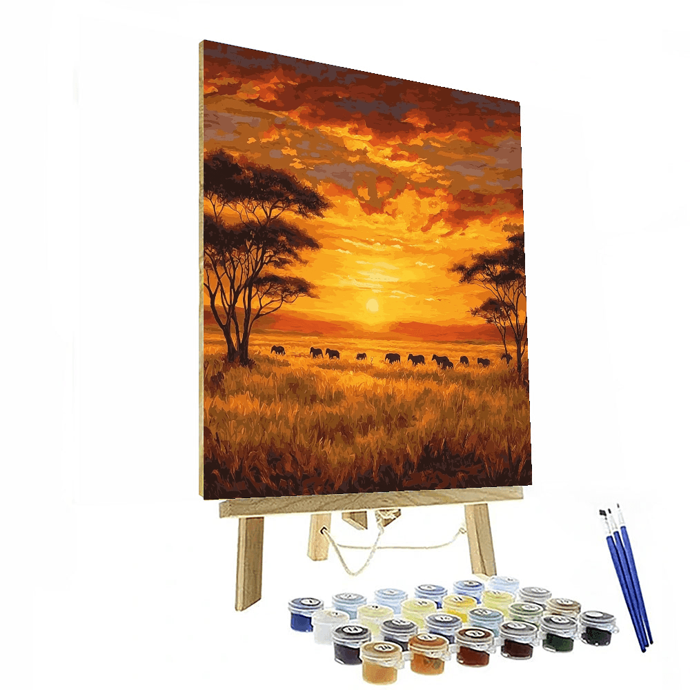 Claude Monet Inspired Wild Savanna Sunsets  Paint By Numbers
