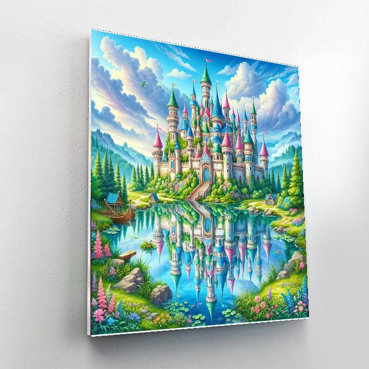 Enchanted Castle By The Lake Paint By Numbers Art