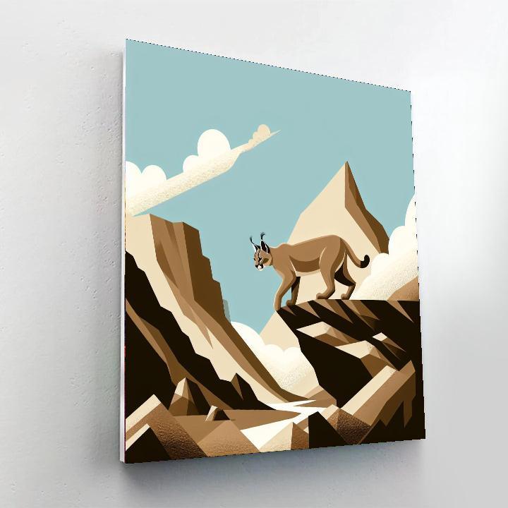 Curious Caracal Climb Number Painting