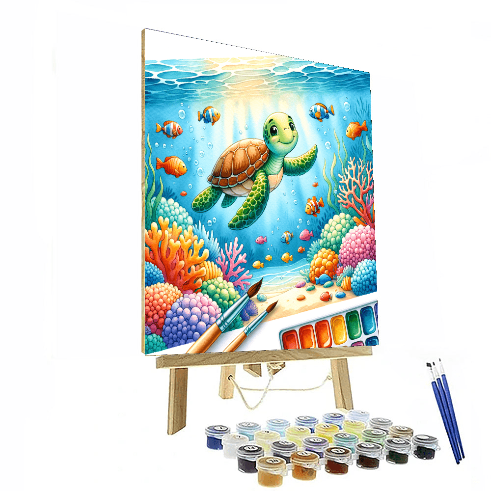 Underwater Explorer Turtle Paint By Numbers Kits