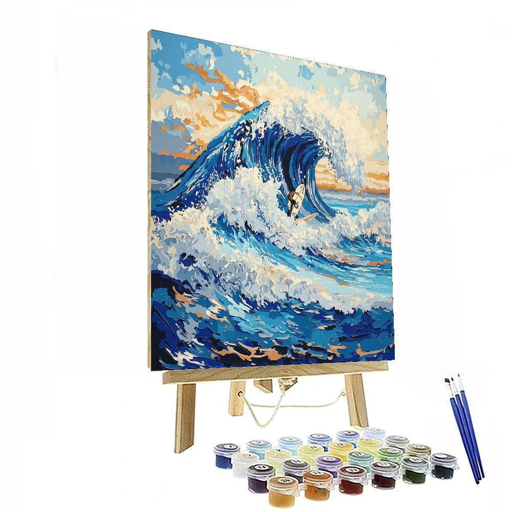 Katsushika Hokusai Inspired The Wave Riders  DIY Paint By Numbers