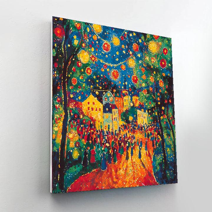 Marc Chagall Inspired Dazzling Festive Lights  Number Painting