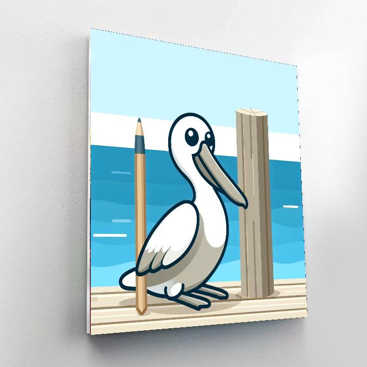 Pondering Pelican Paint By Numbers Art