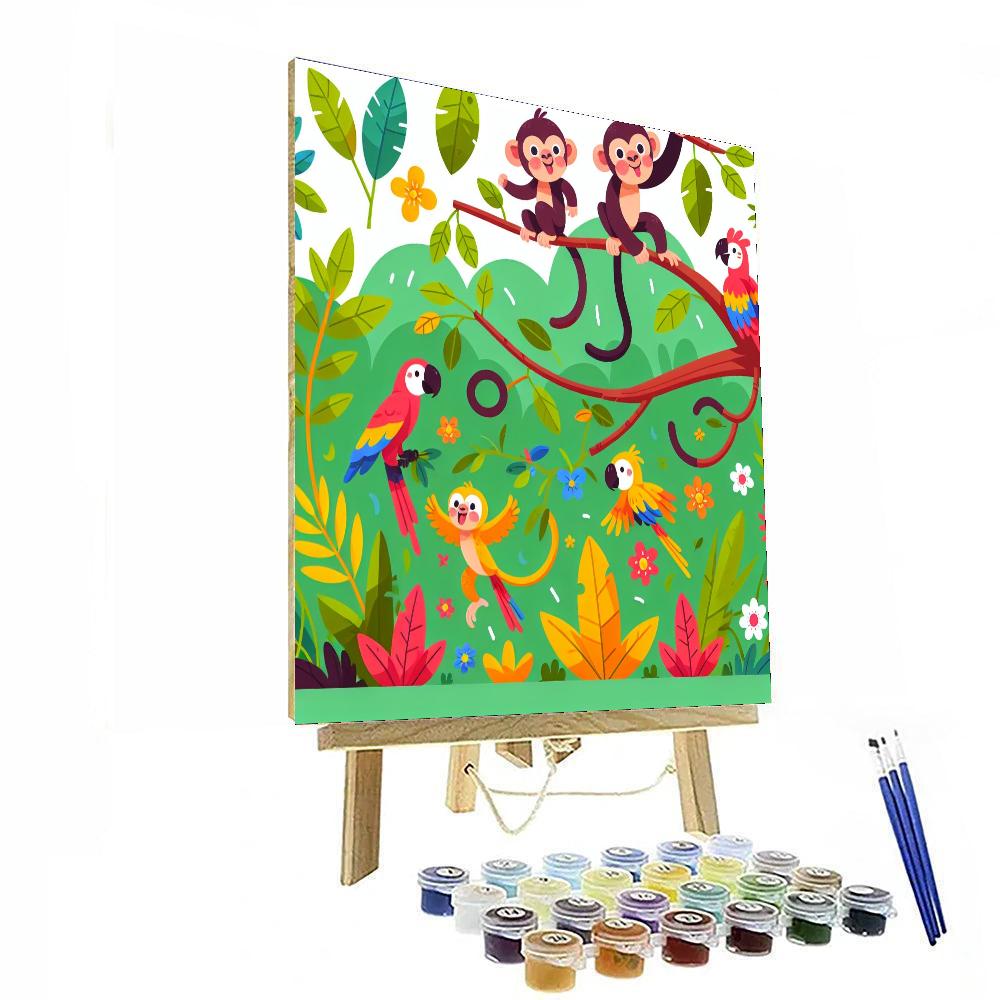 Jolly Jungle Jaunt Paint By Numbers Art
