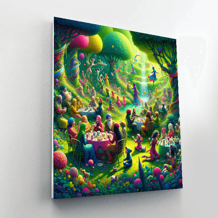 Whimsical Tea Party Picnic Painting Number Kit