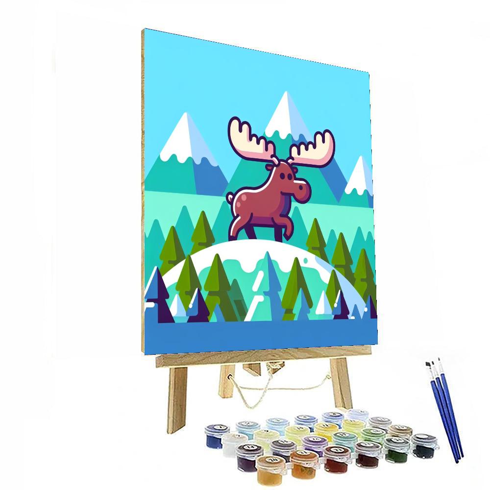Mystic Mountain Moose Numbered Painting Kits