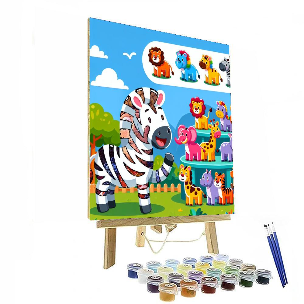 Zebra's Zesty Zoo Day Paint By Numbers
