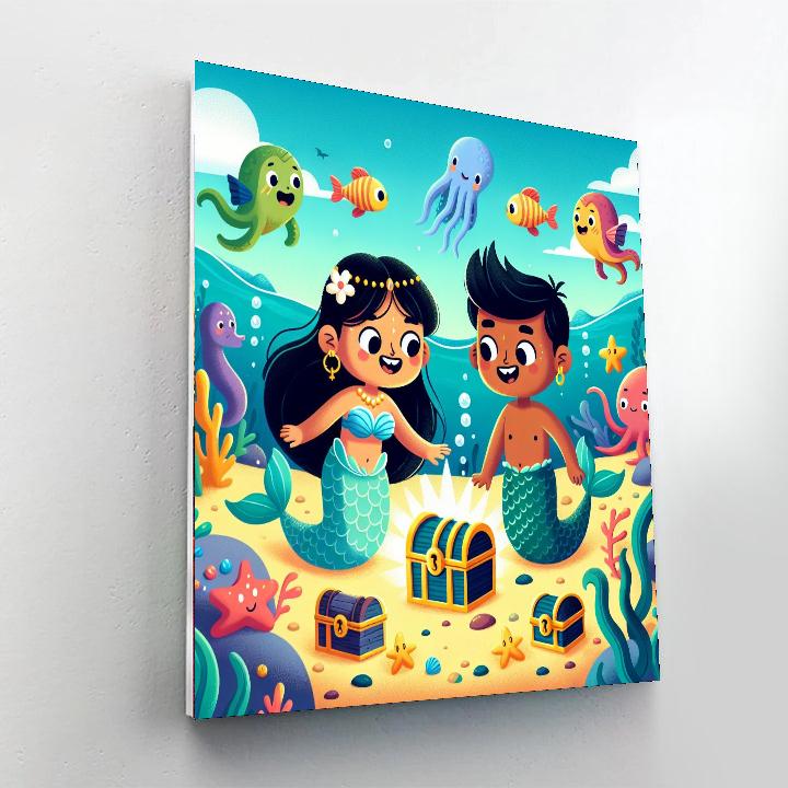 Mermaid Treasure Hunt DIY Paint By Numbers