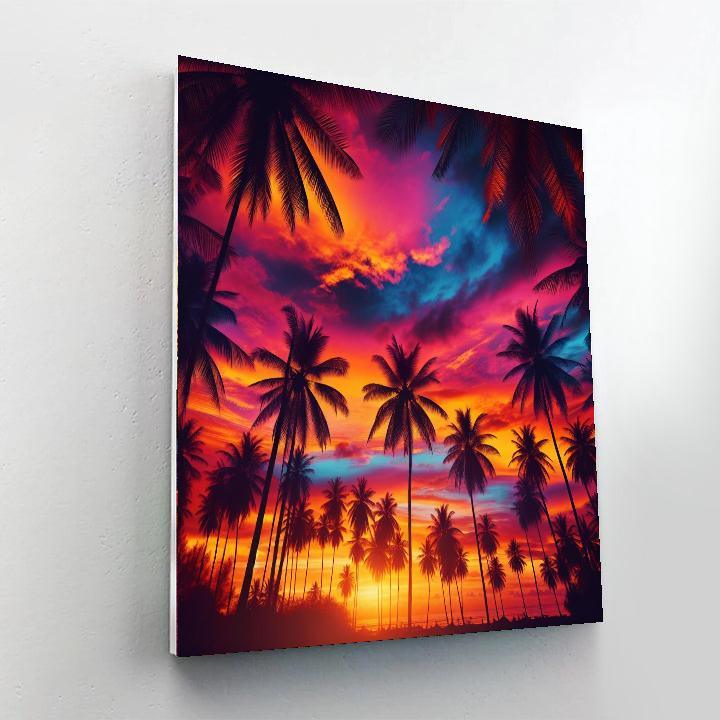 Tropical Paradise Sunset DIY Paint By Numbers