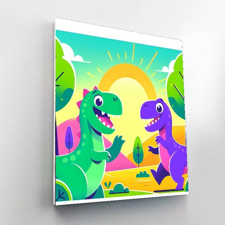 Fun Dinosaur Adventure Paint By Numbers Art