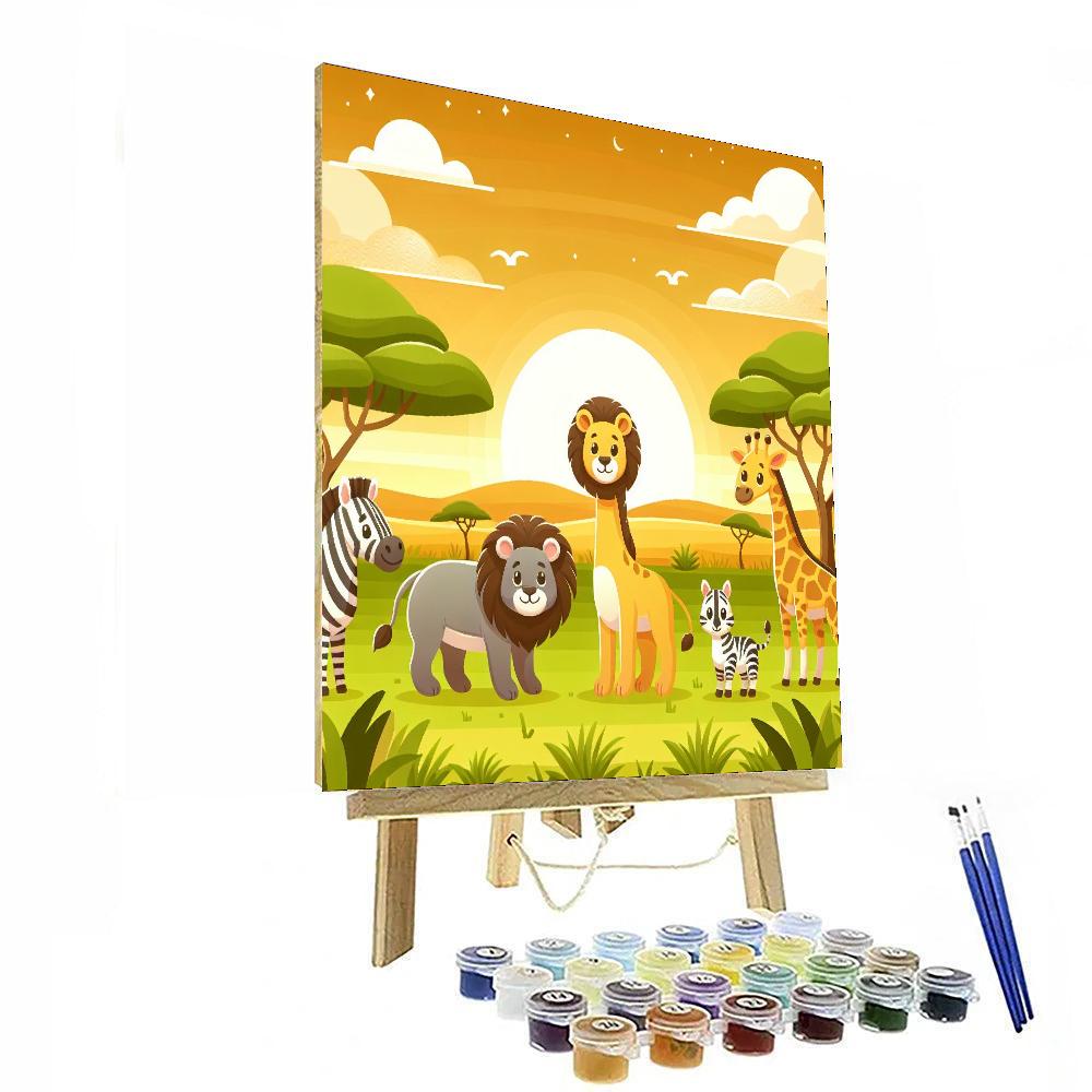 Funky Safari Day Numbered Painting Kits