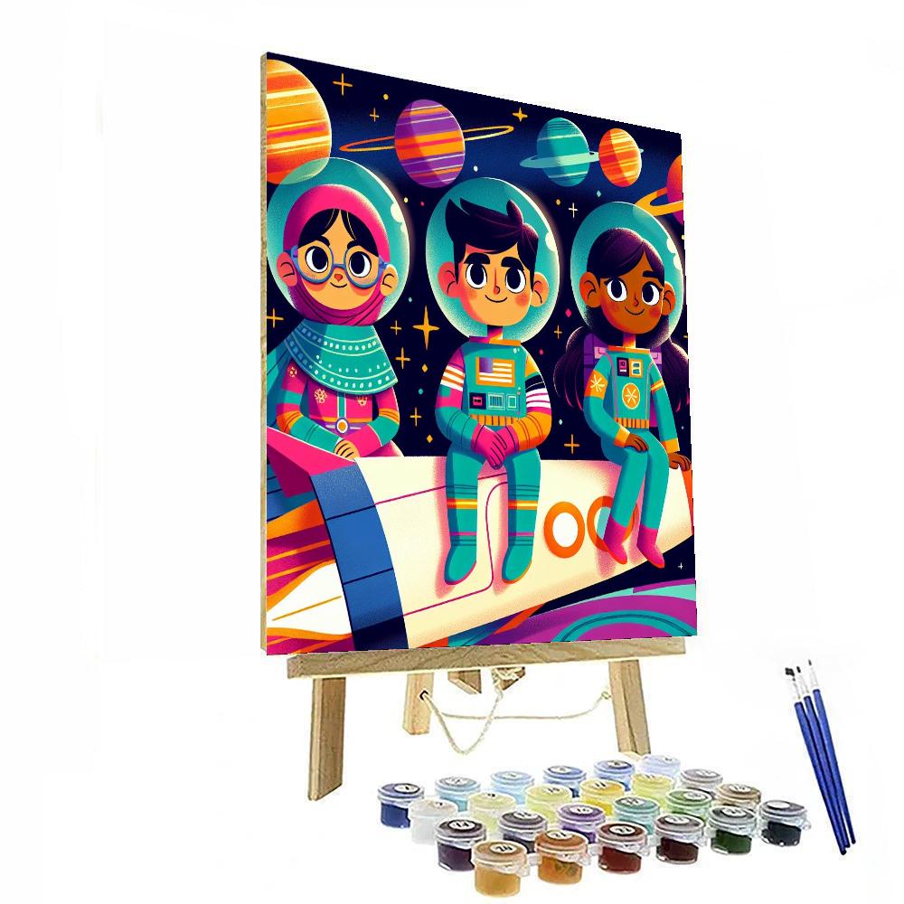 Cosmic Kid Explorers Paint By Numbers Art