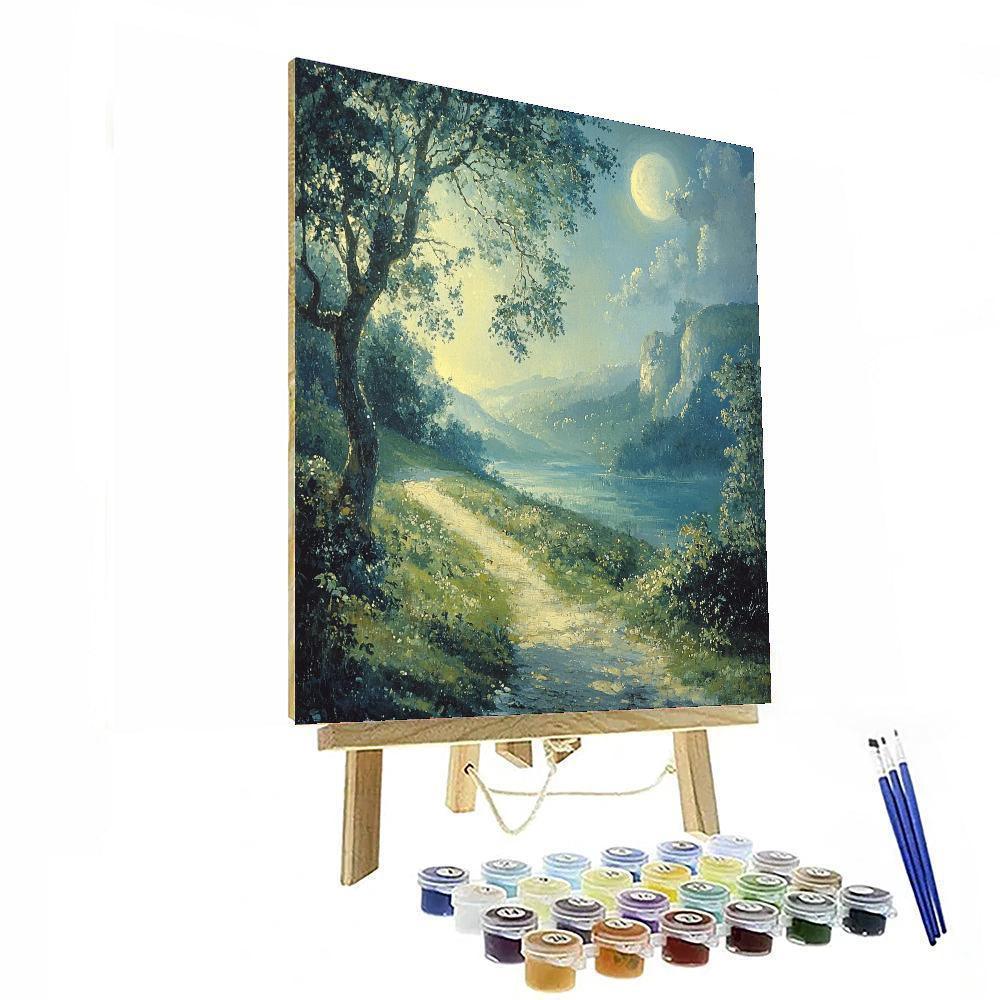 Thomas Gainsborough Inspired Romantic Moonlit Journey  DIY Paint By Numbers