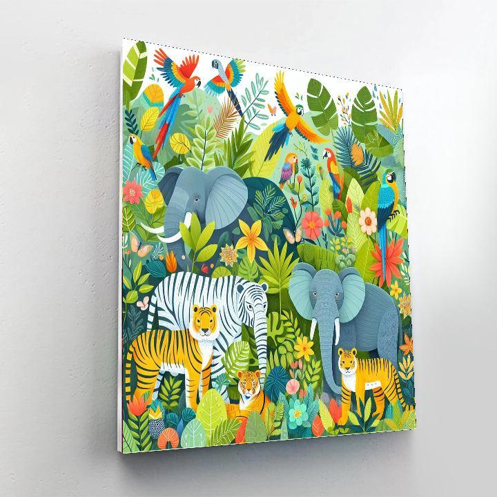 Colorful Wildlife Expedition Painting Number Kit