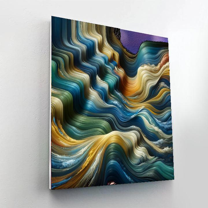Artistic Abstract Waves Paint By Color