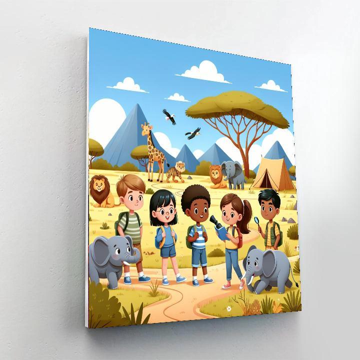 Safari Exploration Camp Number Painting