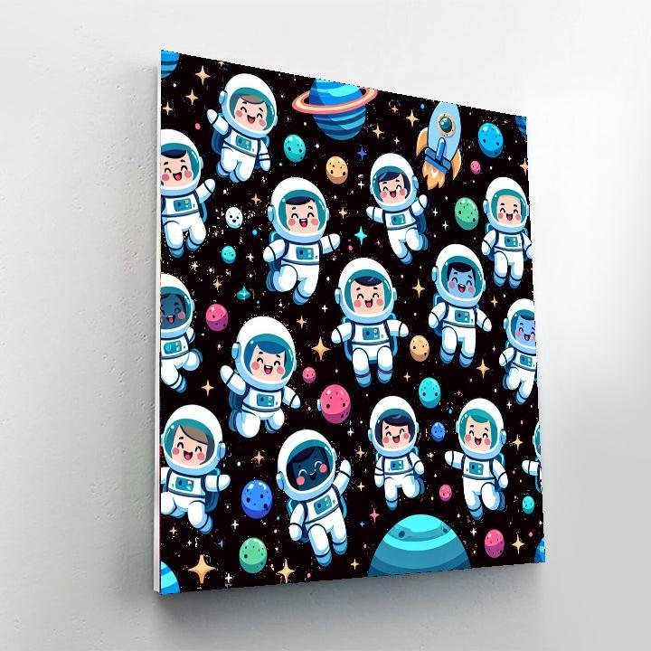Cheerful Astronaut Journey Numbered Painting Kits
