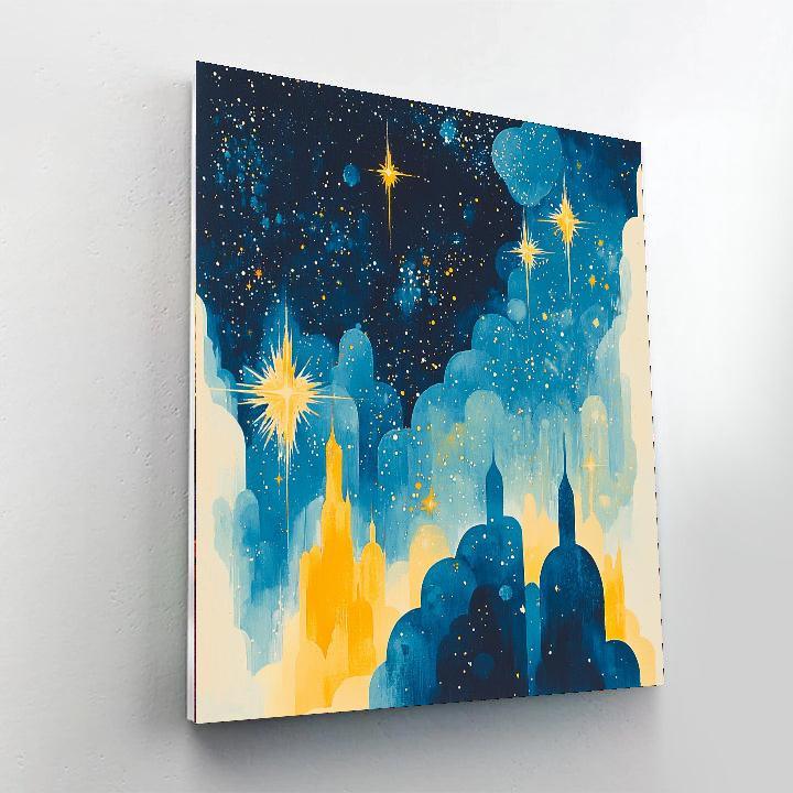 Paul Cézanne Inspired Luminous Starry Night  Paint By Color