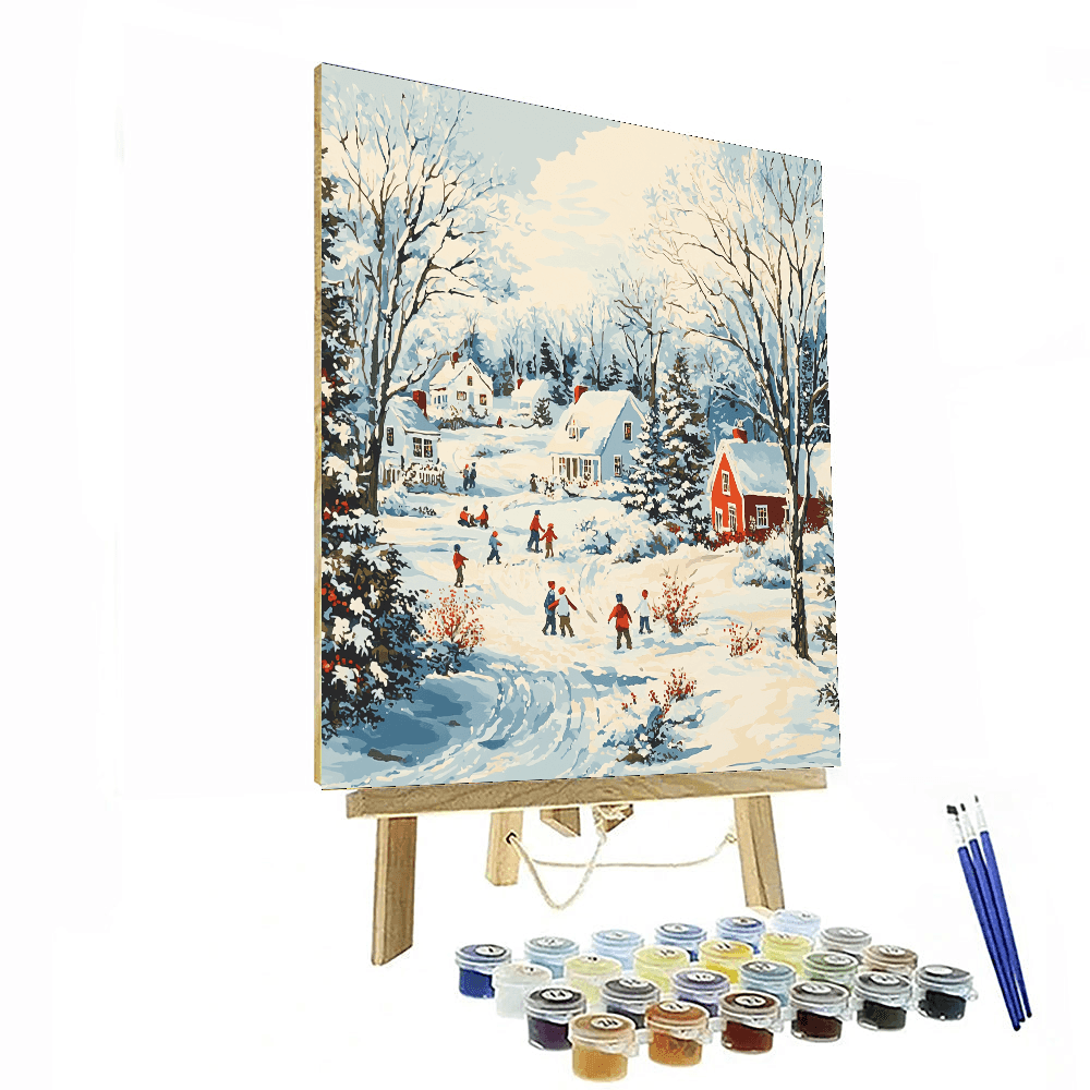 Currier And Ives Inspired Whimsical Winter  Paint By Numbers
