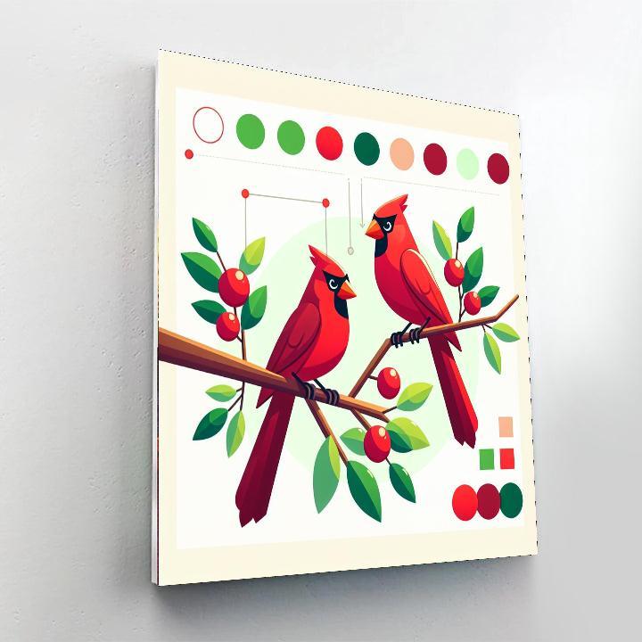 Chirping Cardinals Paint By Numbers Art