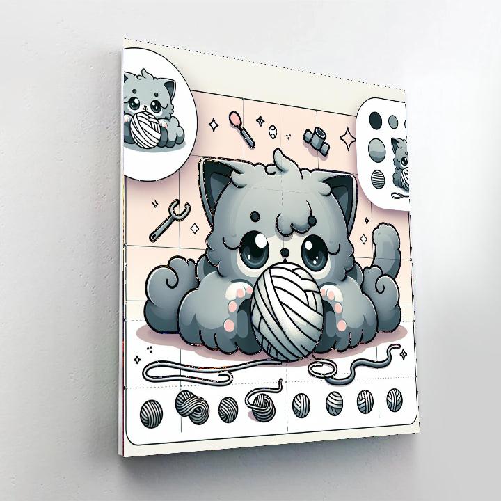 Curly Cat DIY Paint By Numbers