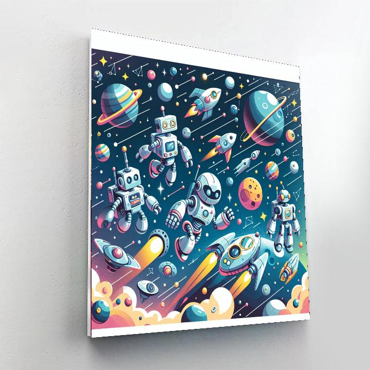 Robot Space Adventure Painting Number Kit