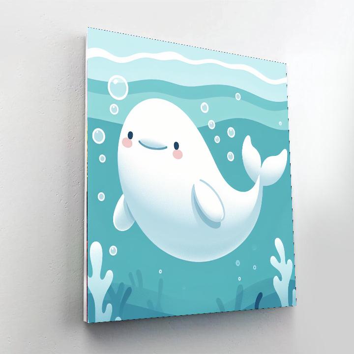 Blissful Beluga Paint By Numbers Art