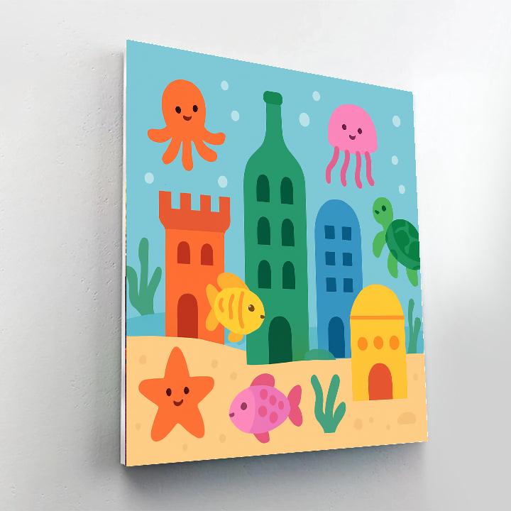 Colorful Underwater City DIY Paint By Numbers