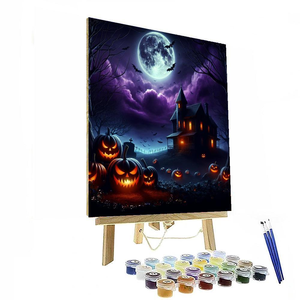 Haunted Halloween Night Paint By Numbers Art