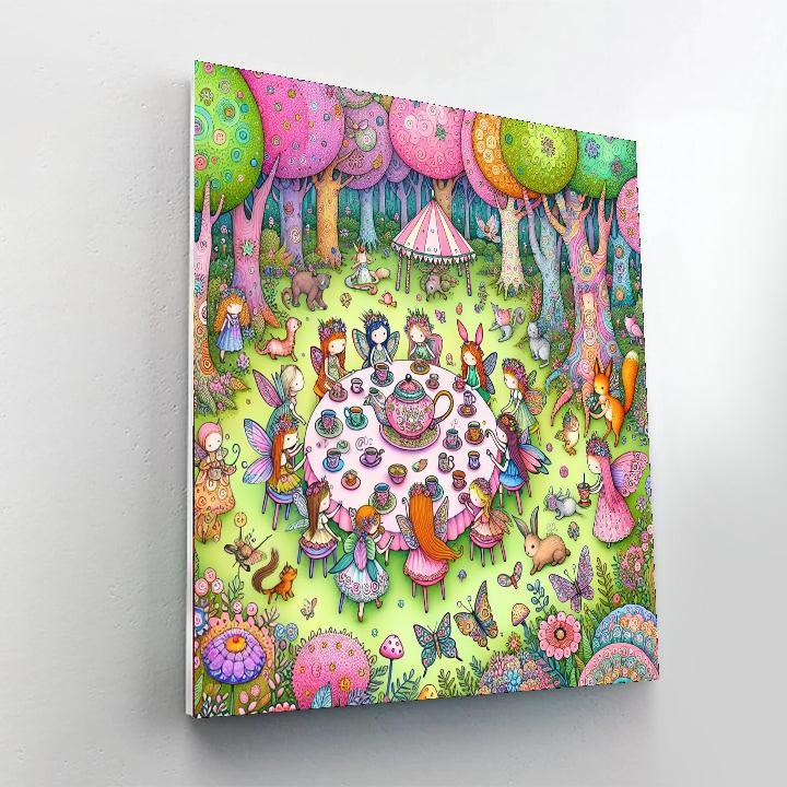 Whimsical Tea Party In The Woods Numbered Painting Kits