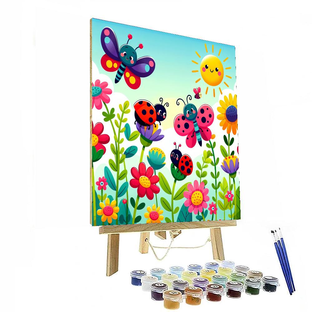 Bright Bugs And Blossoms Paint By Numbers