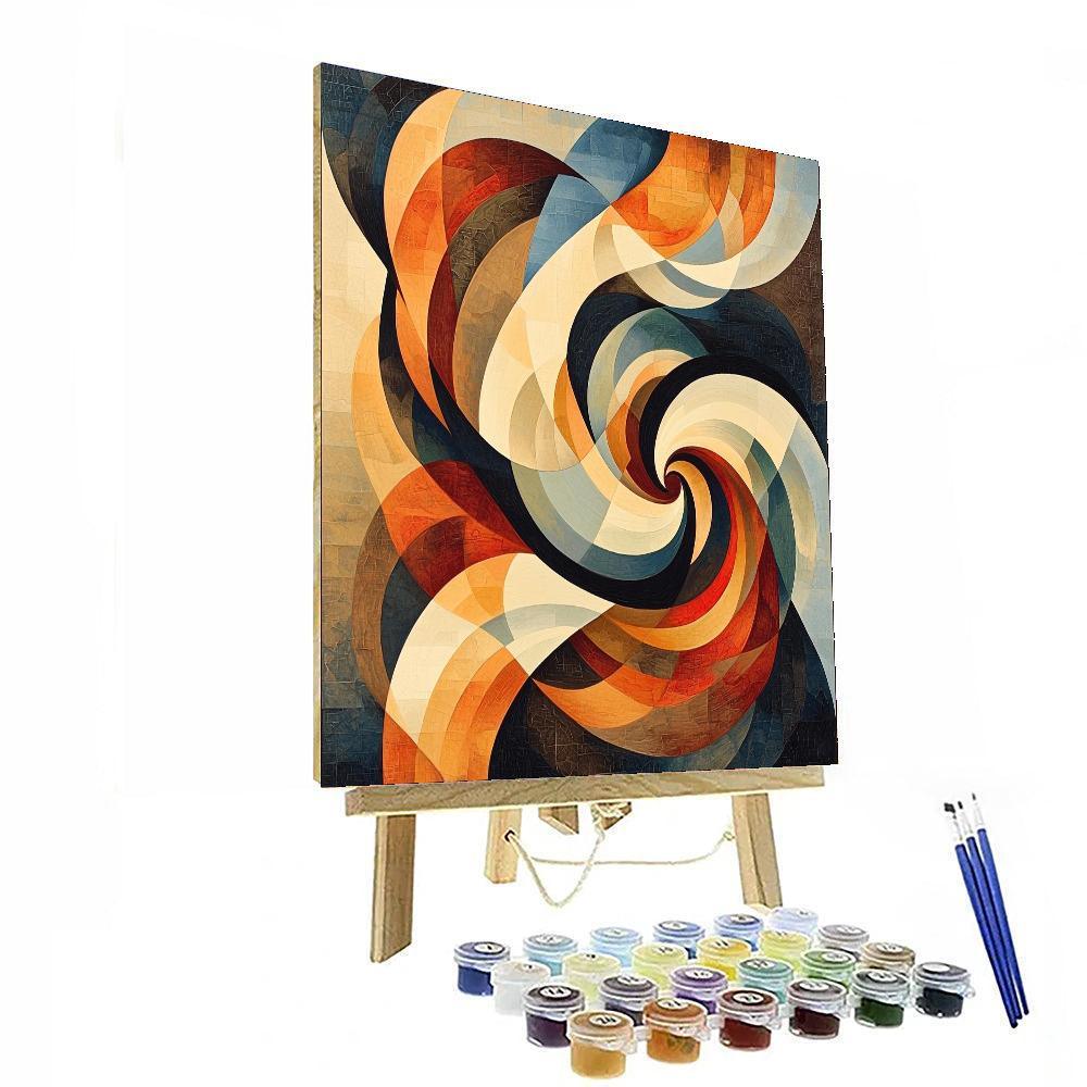 M.C. Escher Inspired Kaleidoscopic Vortex  Number Painting