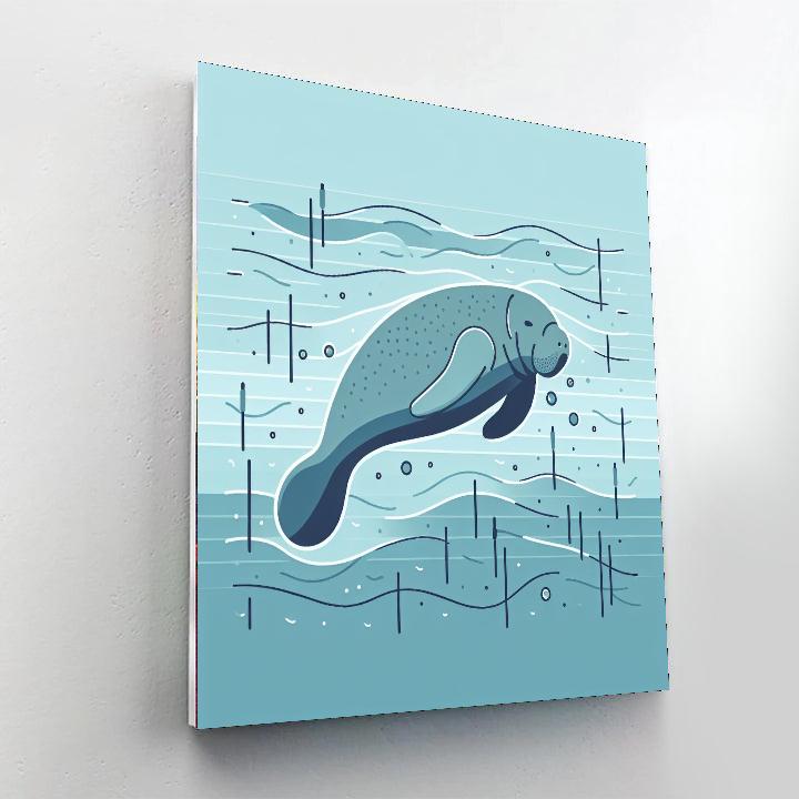 Merry Manatee Paint By Numbers Art