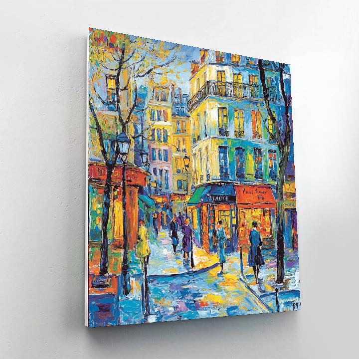 Maurice Utrillo Inspired Bohemian Paris Streets  Number Painting