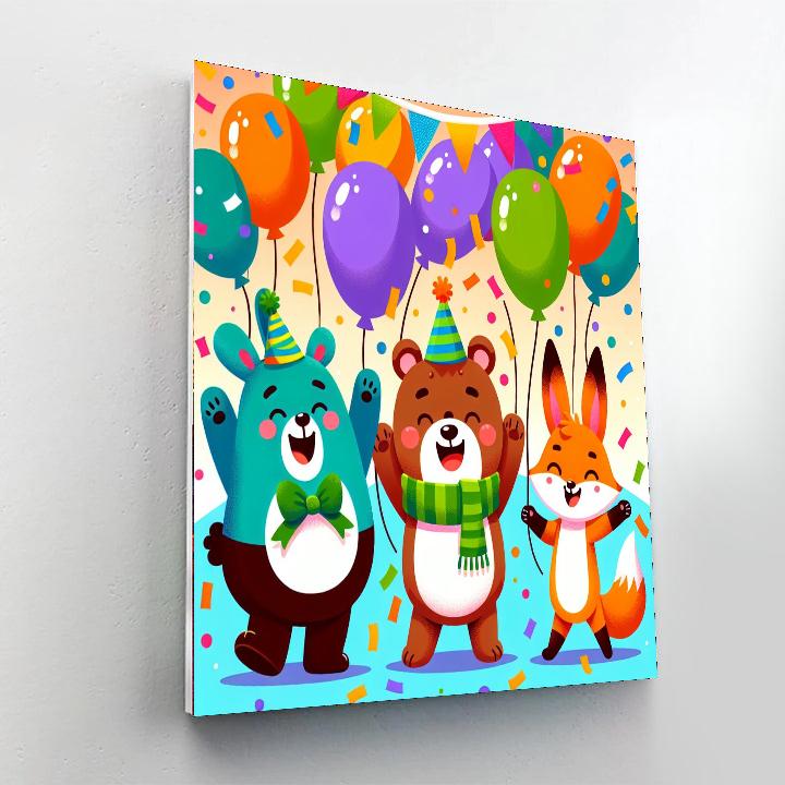 Cheerful Party Animals Paint By Numbers Kits