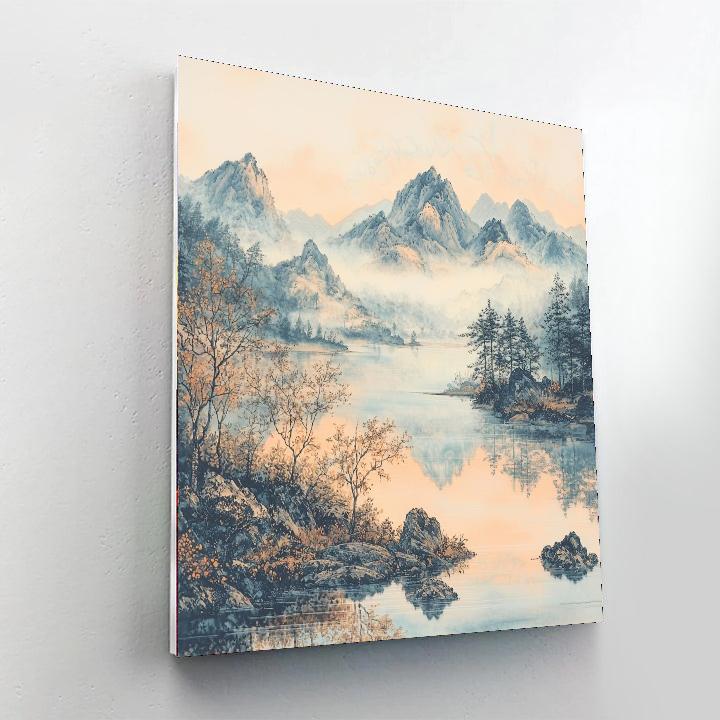 Zhao Mengfu Inspired Mystical Horizon  Numbered Painting Kits