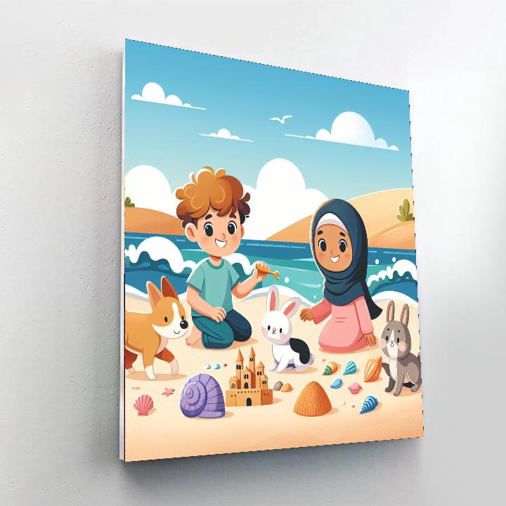 Sunny Seashell Beach Day Paint By Numbers