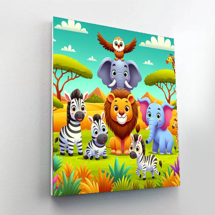 Animal Explorer's Safari Number Painting
