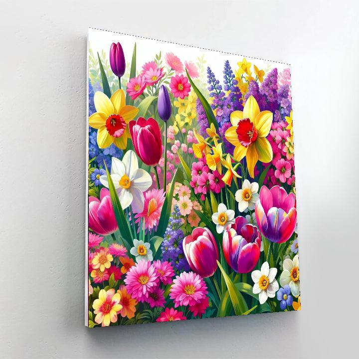 Charming Spring Blooms Paint By Numbers Art