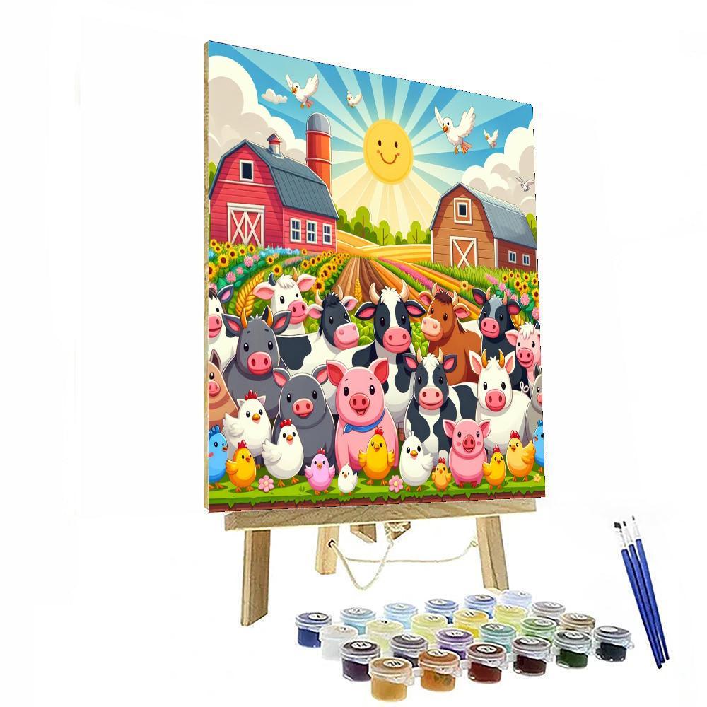 Vibrant Farm Fun Paint By Numbers Kits