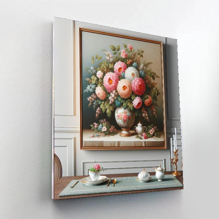 Vintage Floral Still Life Paint By Color