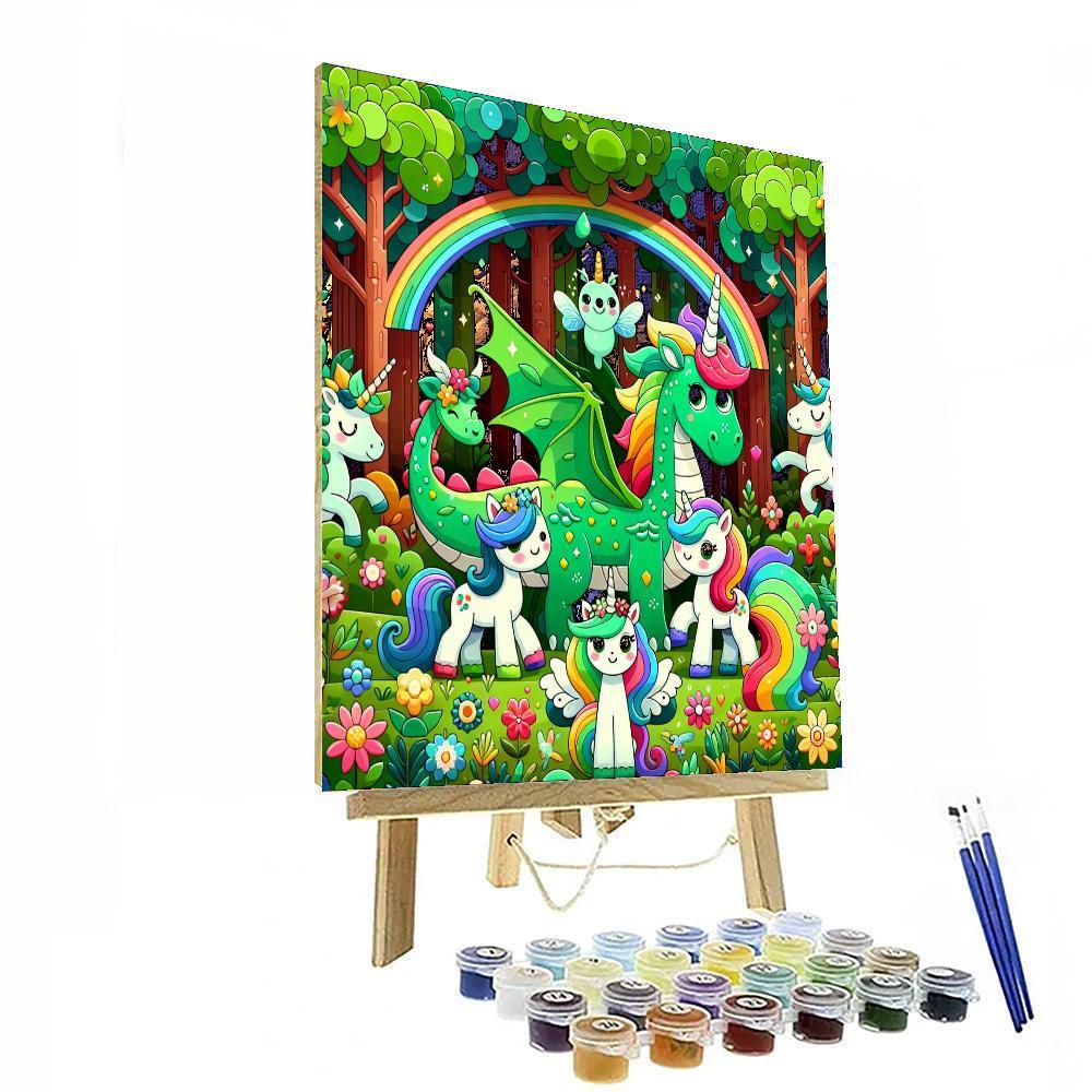 Fantasy Adventure With Magical Creatures Painting By Numbers Kit
