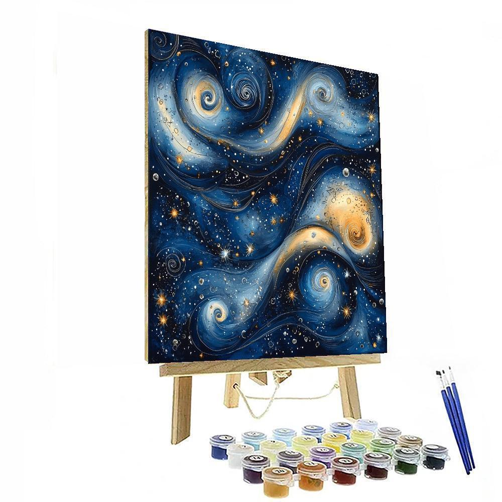 Leonardo Da Vinci Inspired Cosmic Breeze Reverie  DIY Paint By Numbers