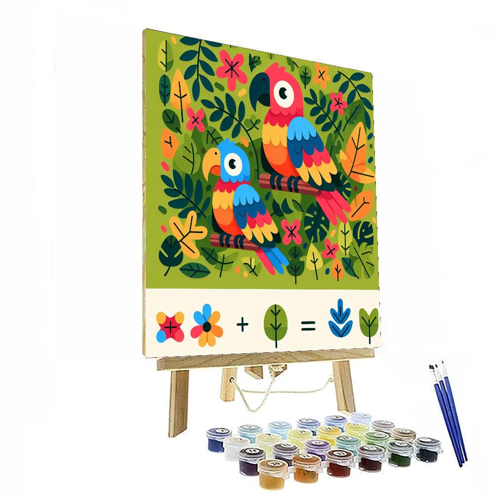 Peppy Parrots' Jungle Parade Painting Number Kit